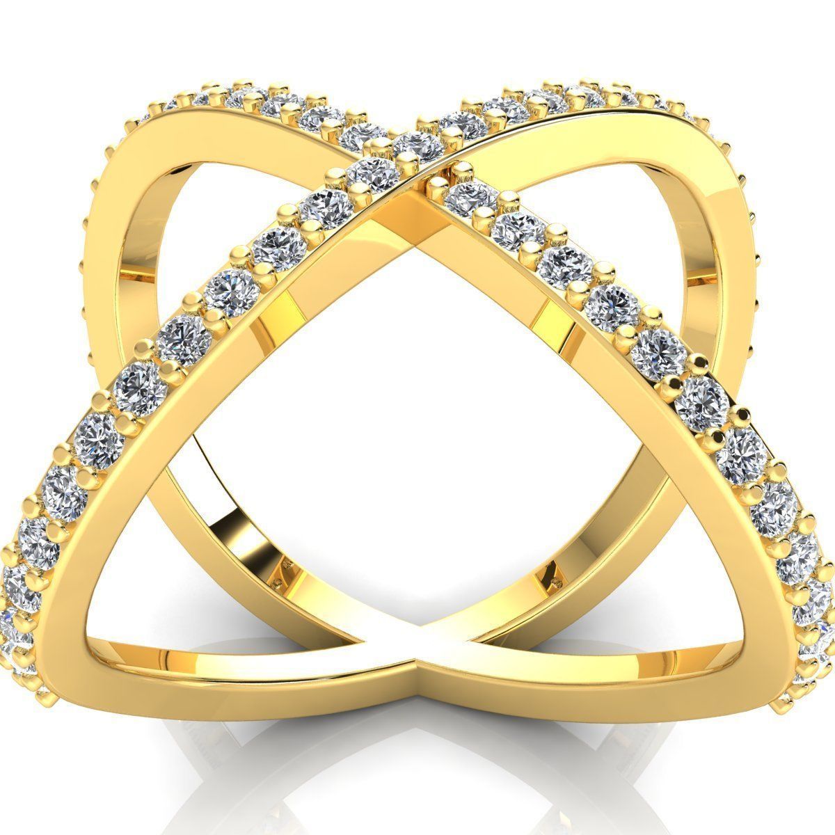 Fancy Diamond Ring 3D print model_5
