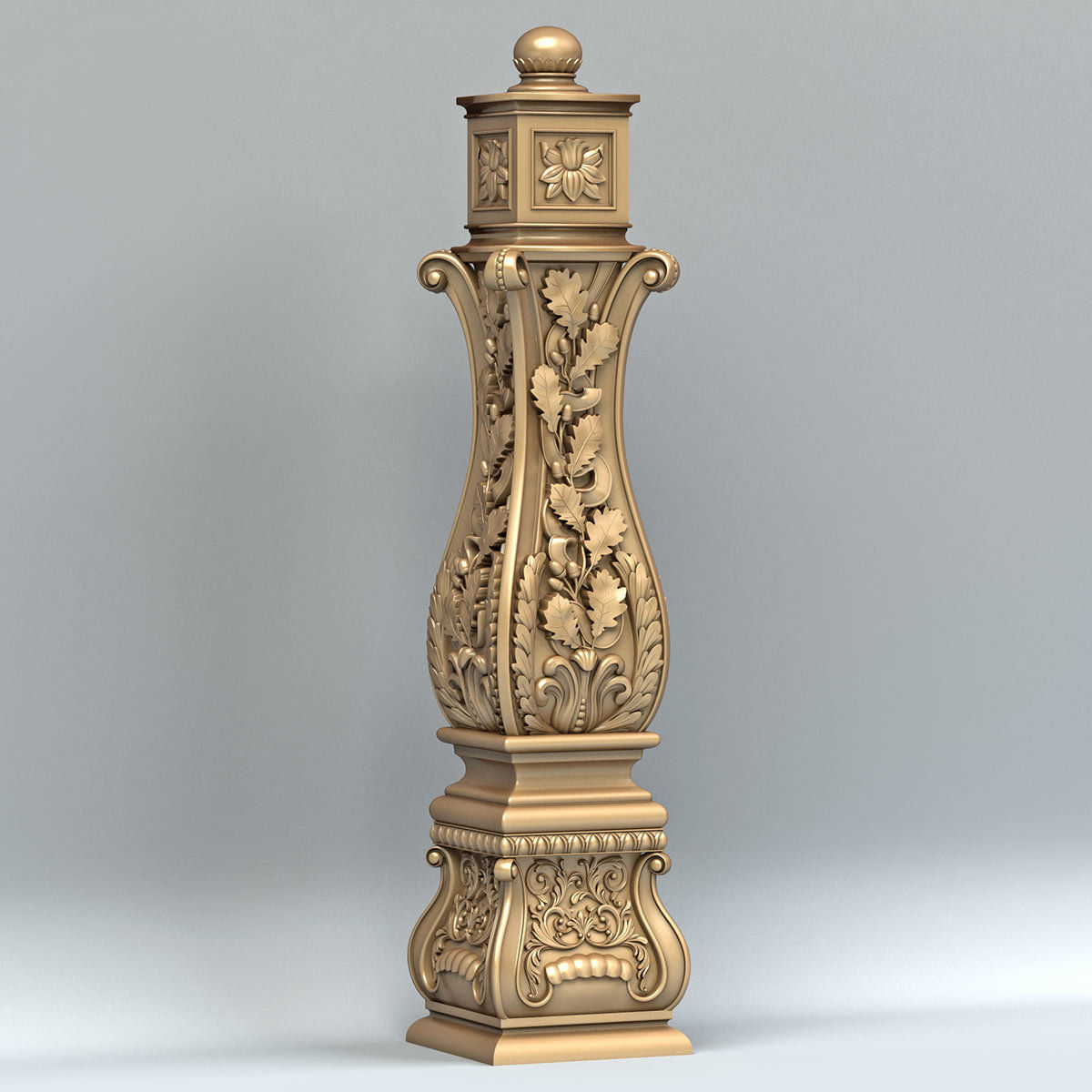 Newel post 004 3D model_1