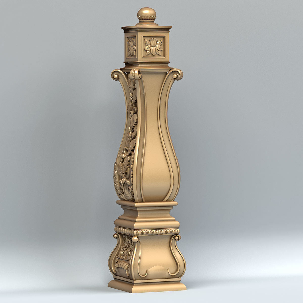 Newel post 004 3D model_6