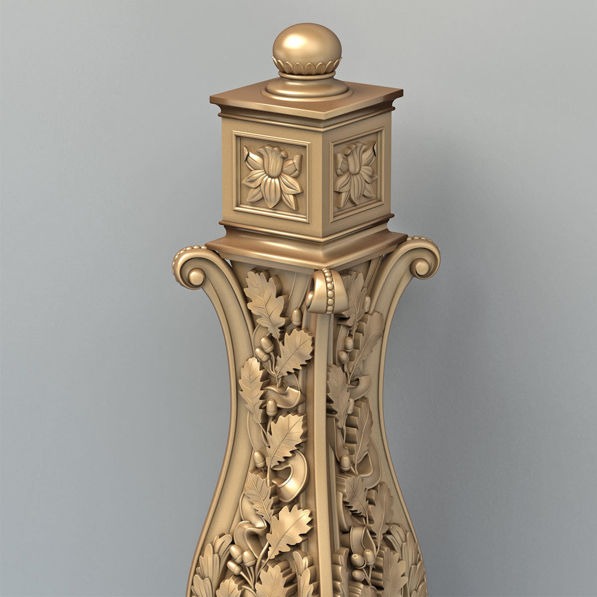Newel post 004 3D model_5