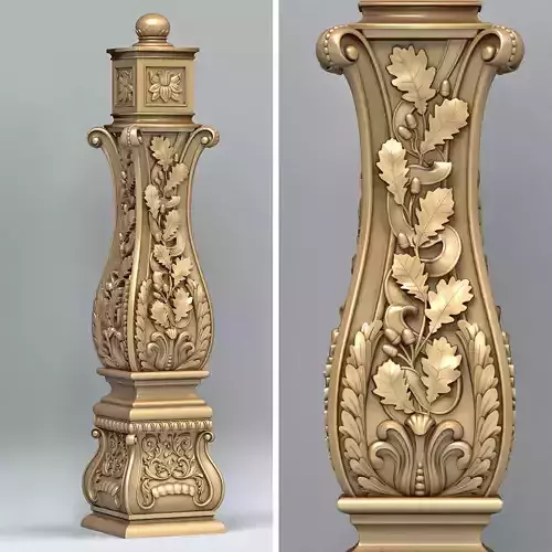 Newel post 004 3D model