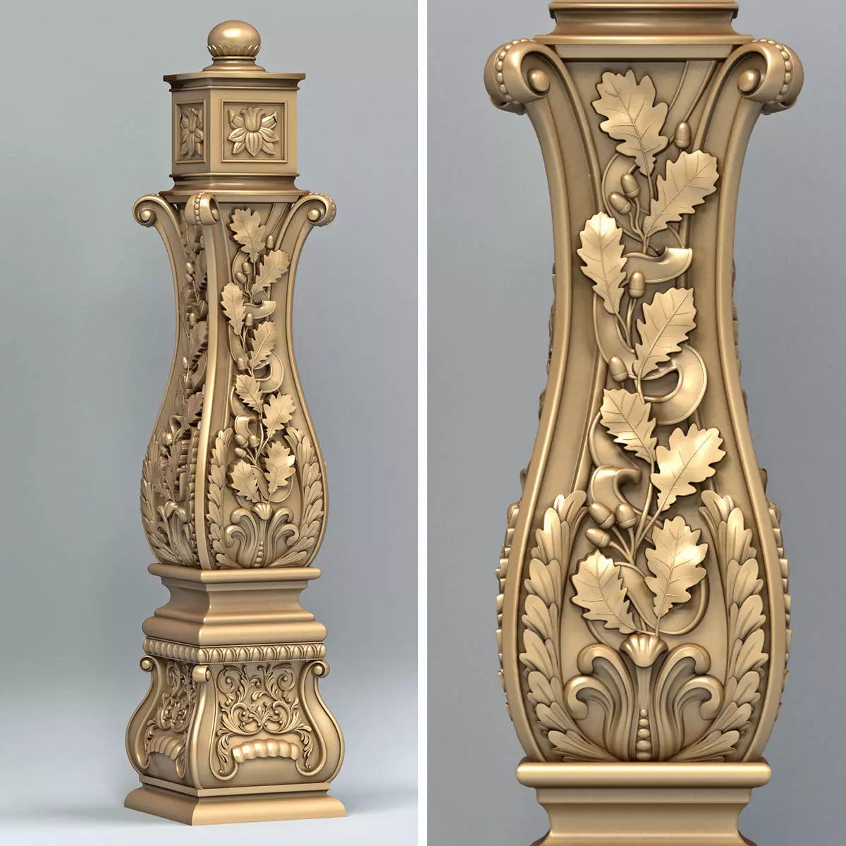 Newel post 004 3D model_0