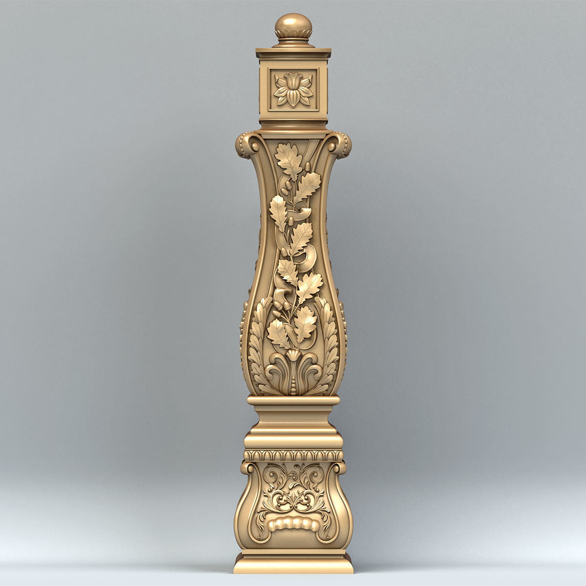 Newel post 004 3D model_2