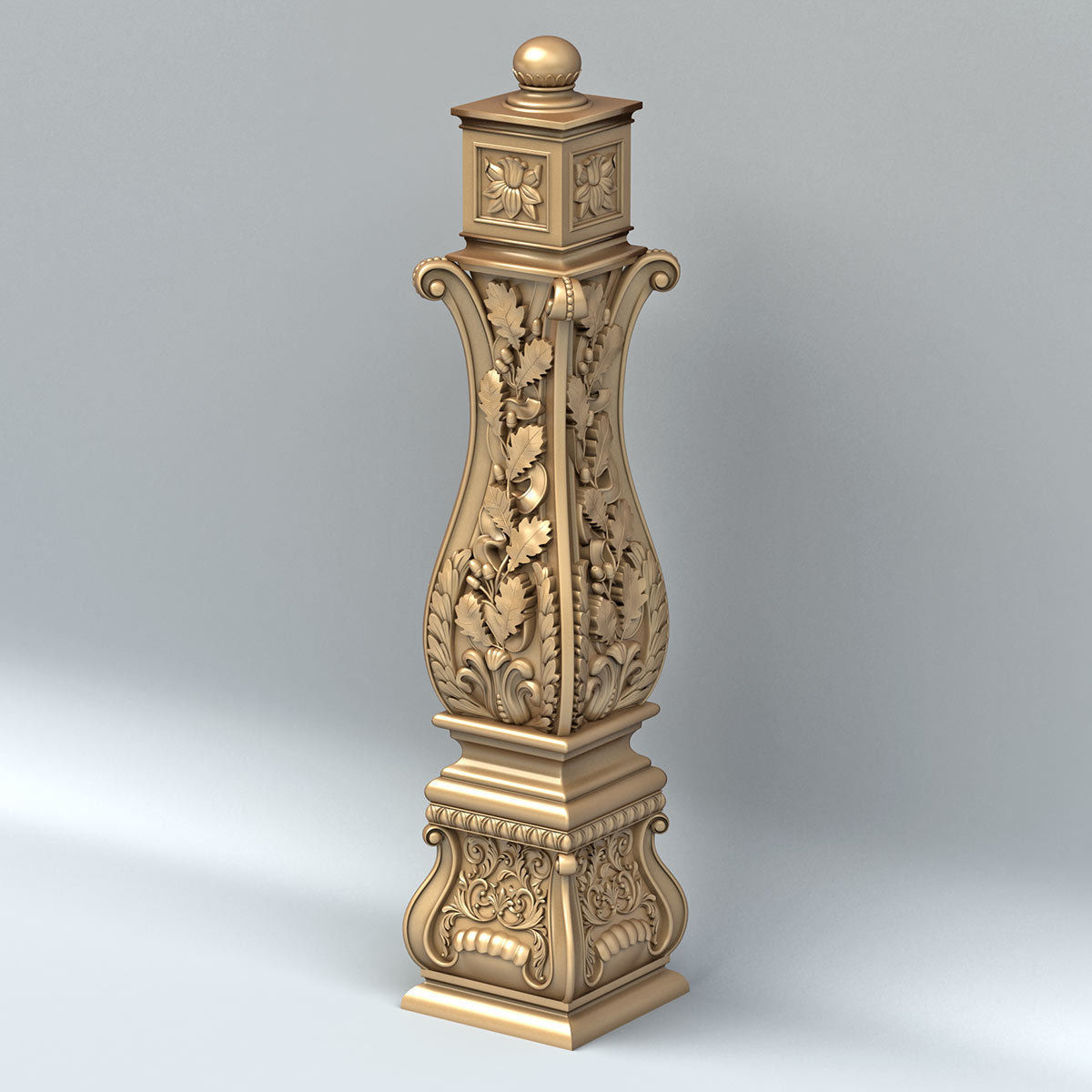 Newel post 004 3D model_3