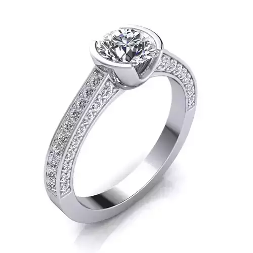 Solitaire Diamond Ring 3d Model print