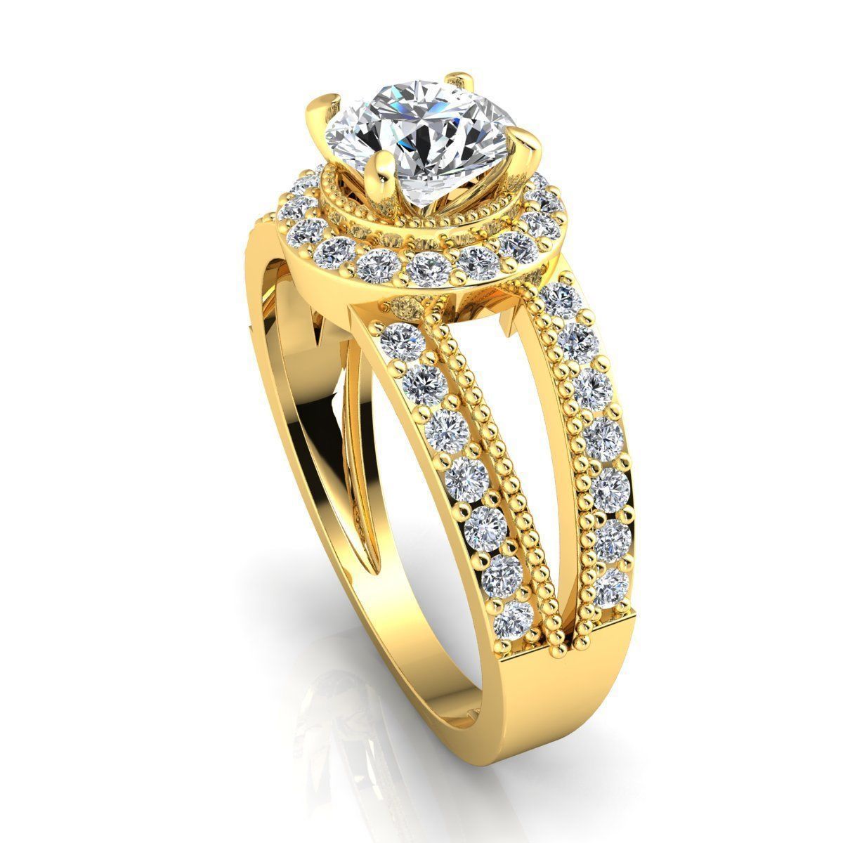 Vintage Solitaire Ring 3d Model print 3D print model_11