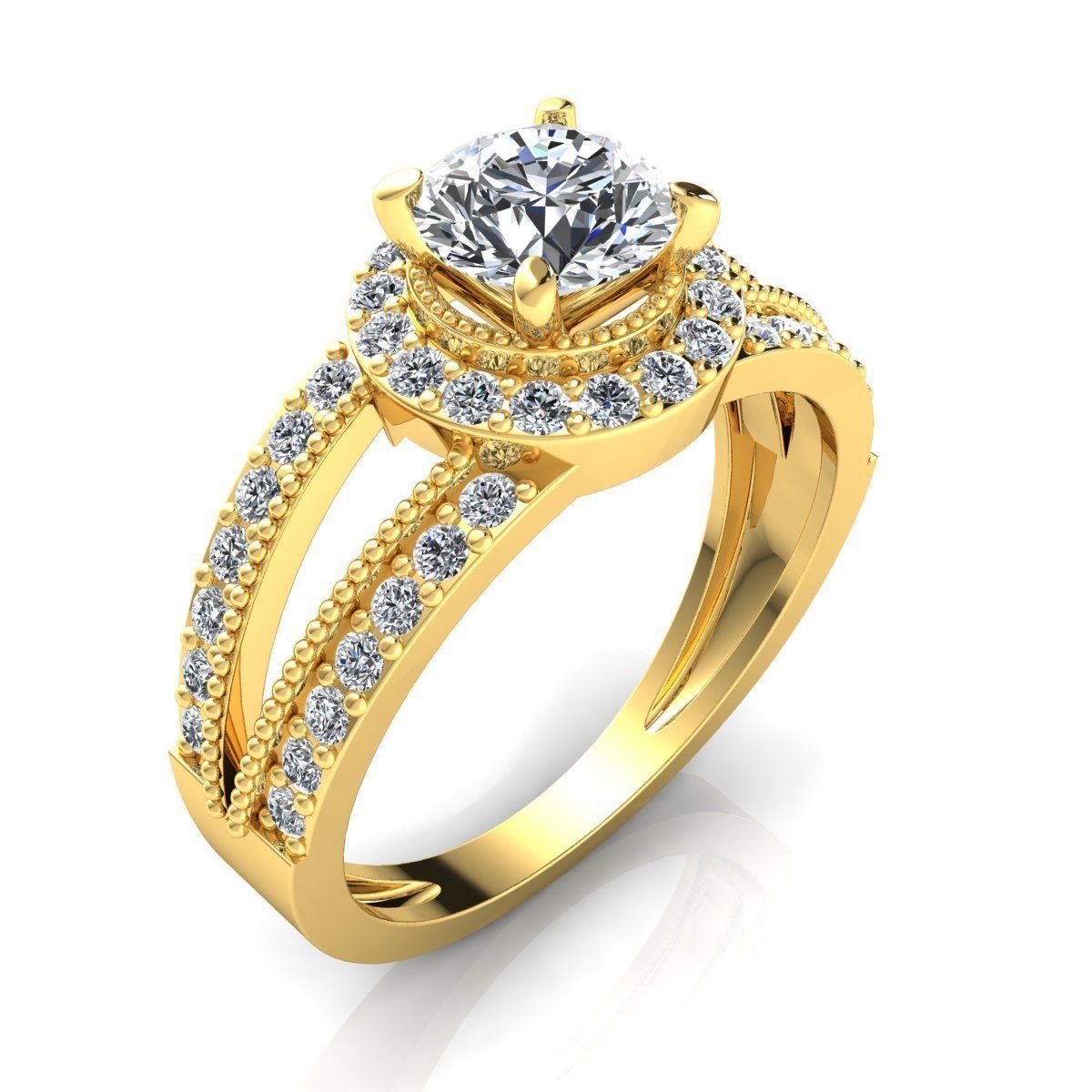 Vintage Solitaire Ring 3d Model print 3D print model_2