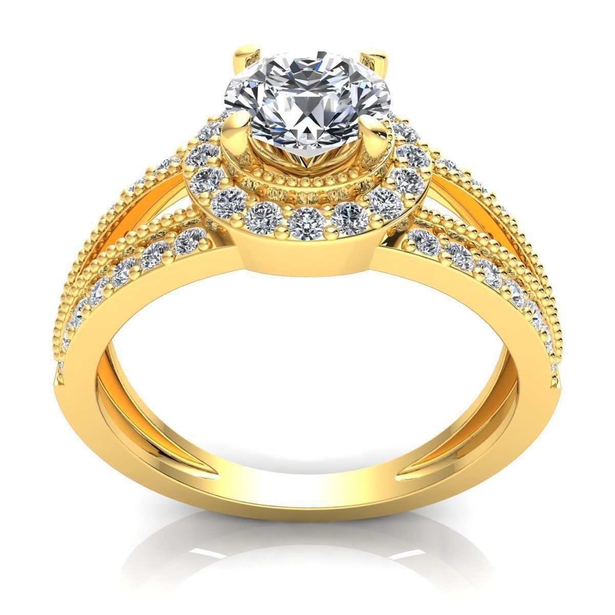Vintage Solitaire Ring 3d Model print 3D print model_5