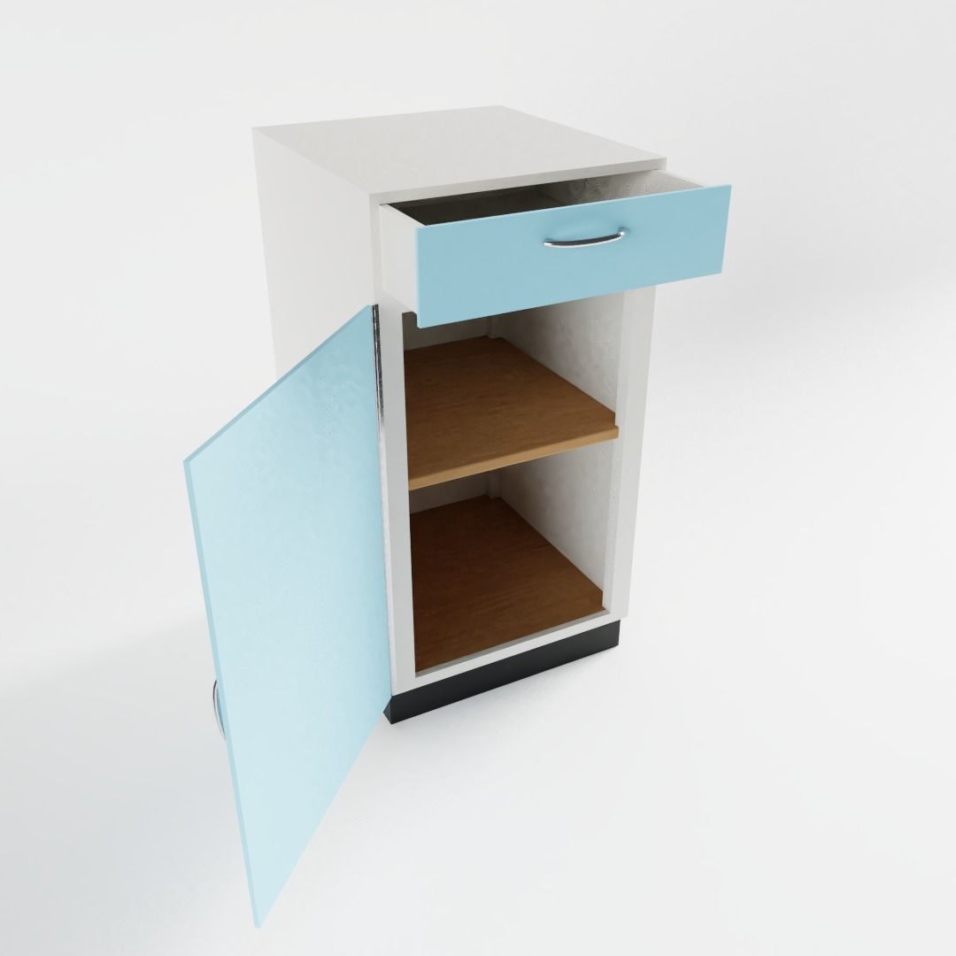 Small Vintage Kitchen Cabinet 3D model_1