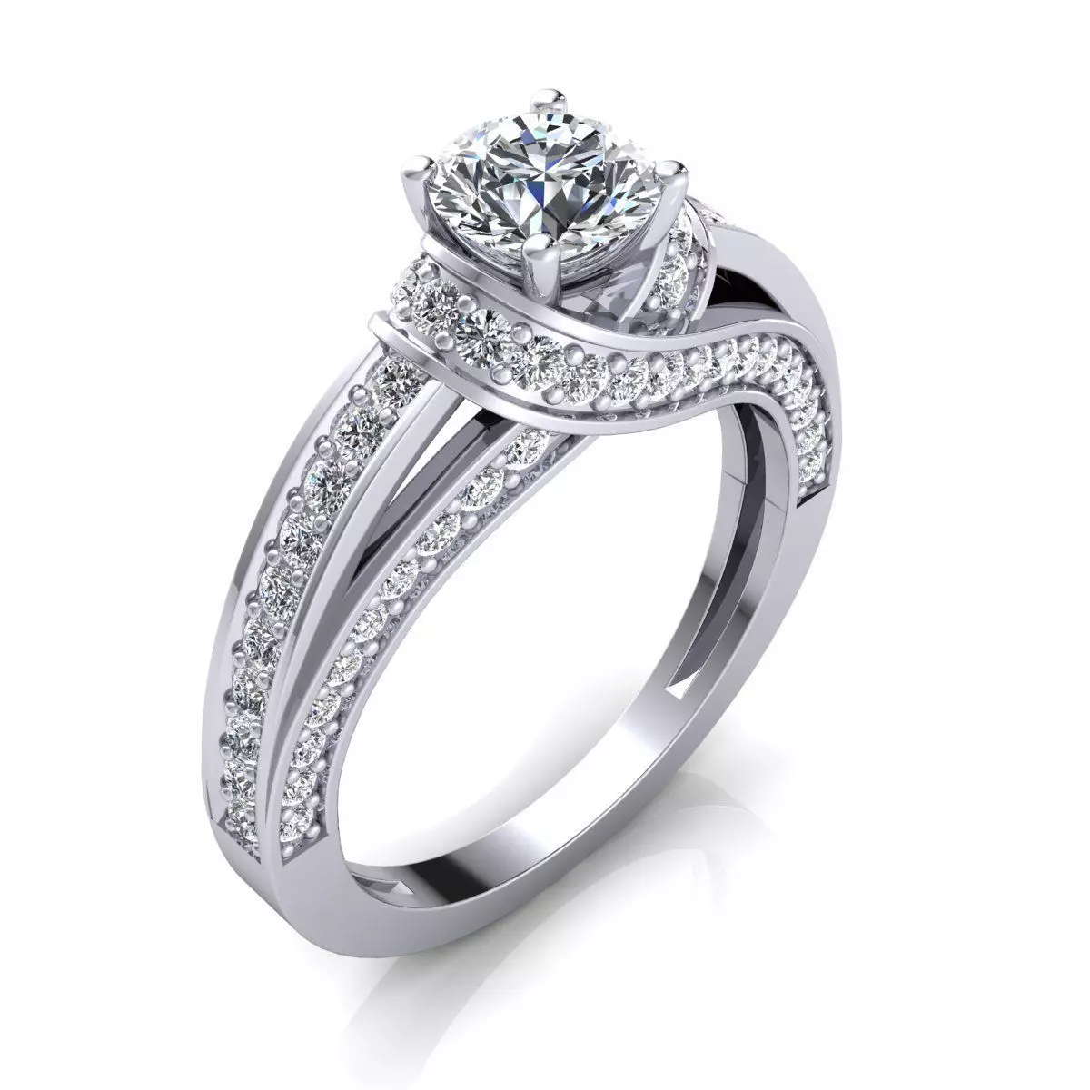 Vintage Engagement Diamond Ring 3D print model