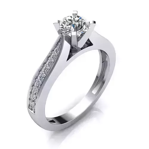 Luxury Solitaire Ring 3d Model Print  3D print model