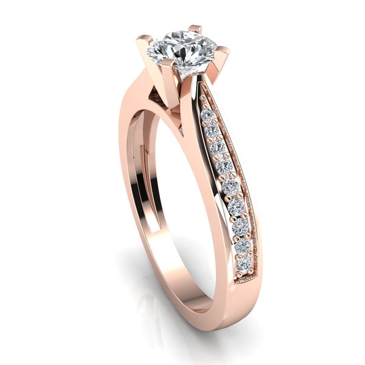 Luxury Solitaire Ring 3d Model Print  3D print model_10