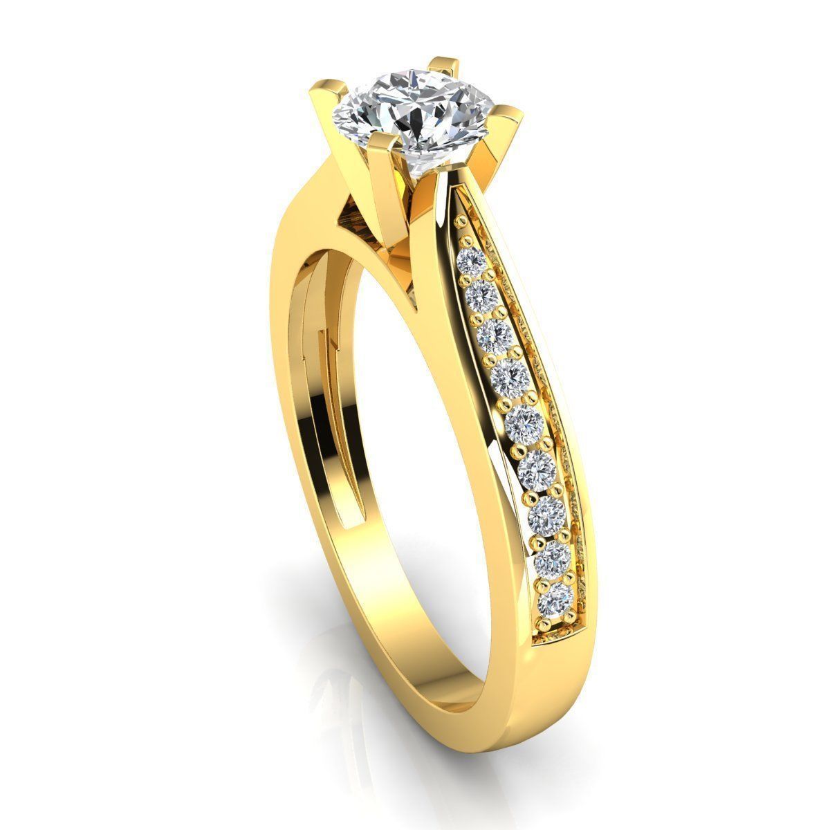 Luxury Solitaire Ring 3d Model Print  3D print model_11