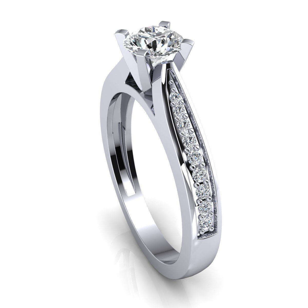 Luxury Solitaire Ring 3d Model Print  3D print model_9