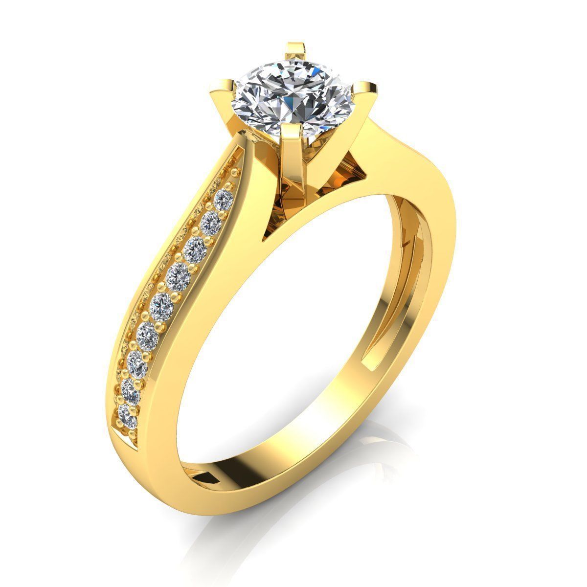 Luxury Solitaire Ring 3d Model Print  3D print model_2
