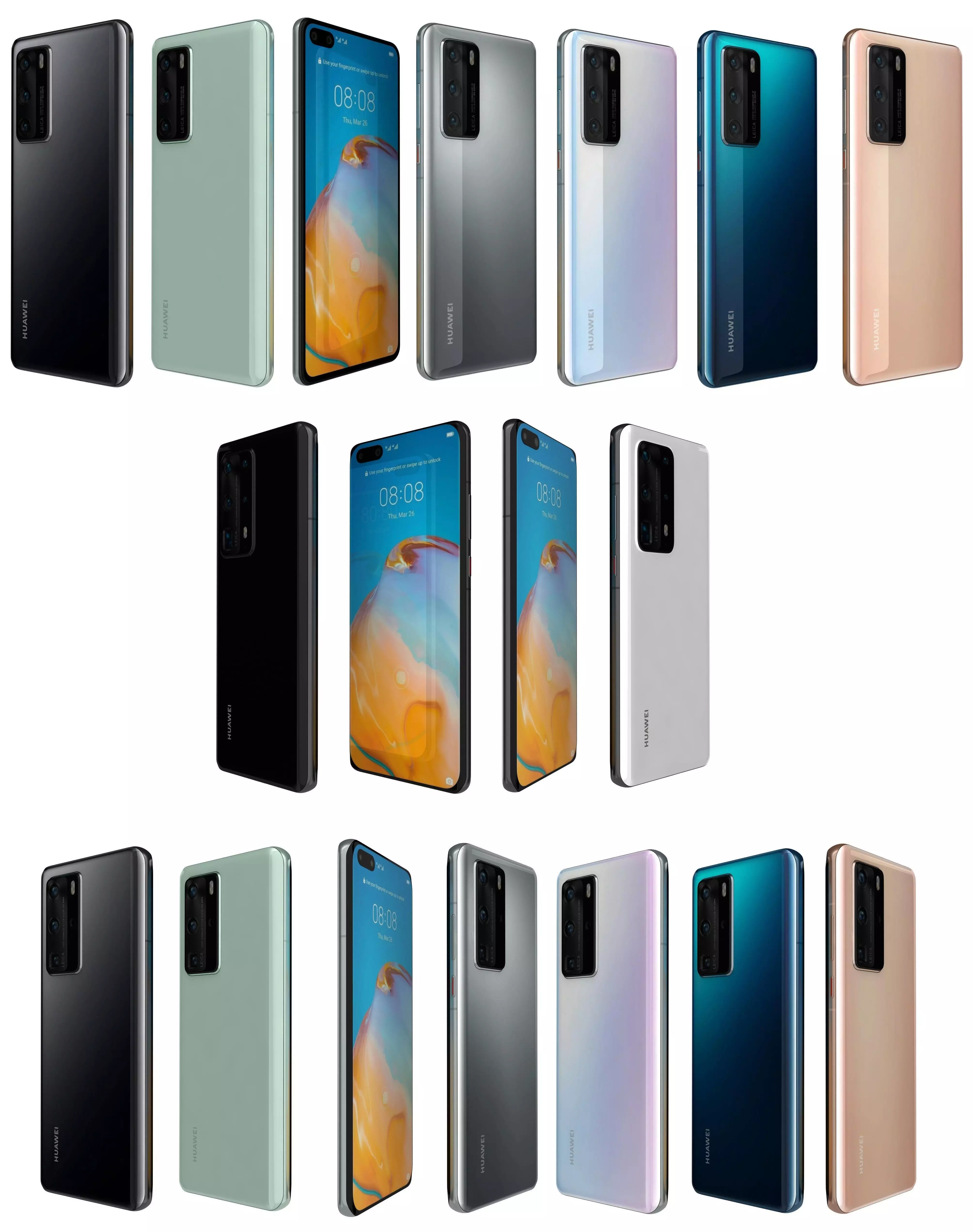 Huawei P40 Collection 3D model_0