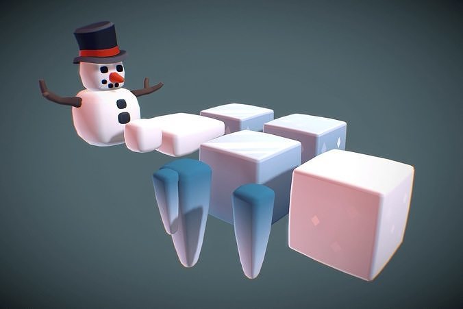 Cube World Snow n Ice Blocks - Proto Series 3D model