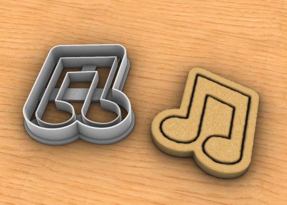 Music note cookie cutter v2 3D print model_5