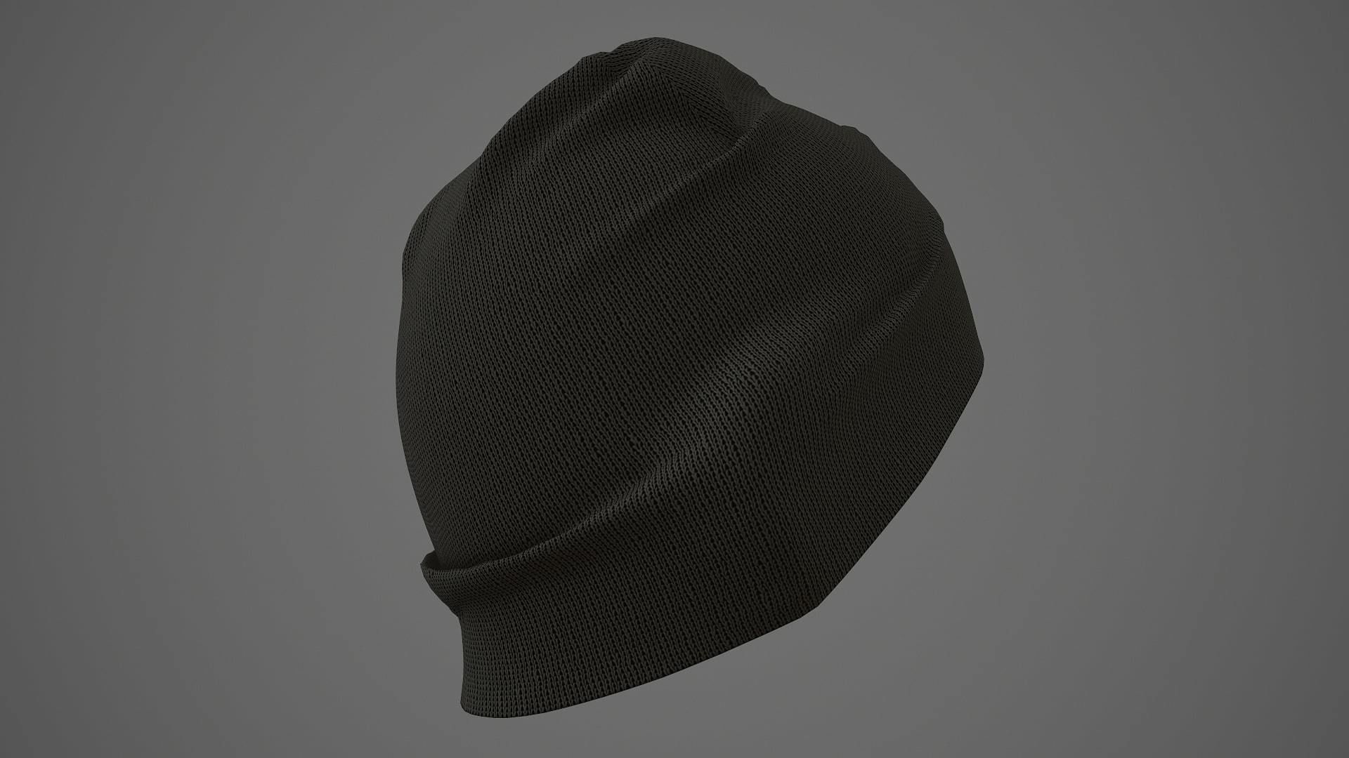 Beanie cap winter hat PBR Low-poly 3D model_7