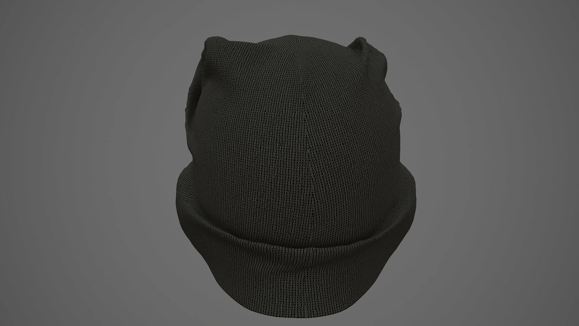 Beanie cap winter hat PBR Low-poly 3D model_5