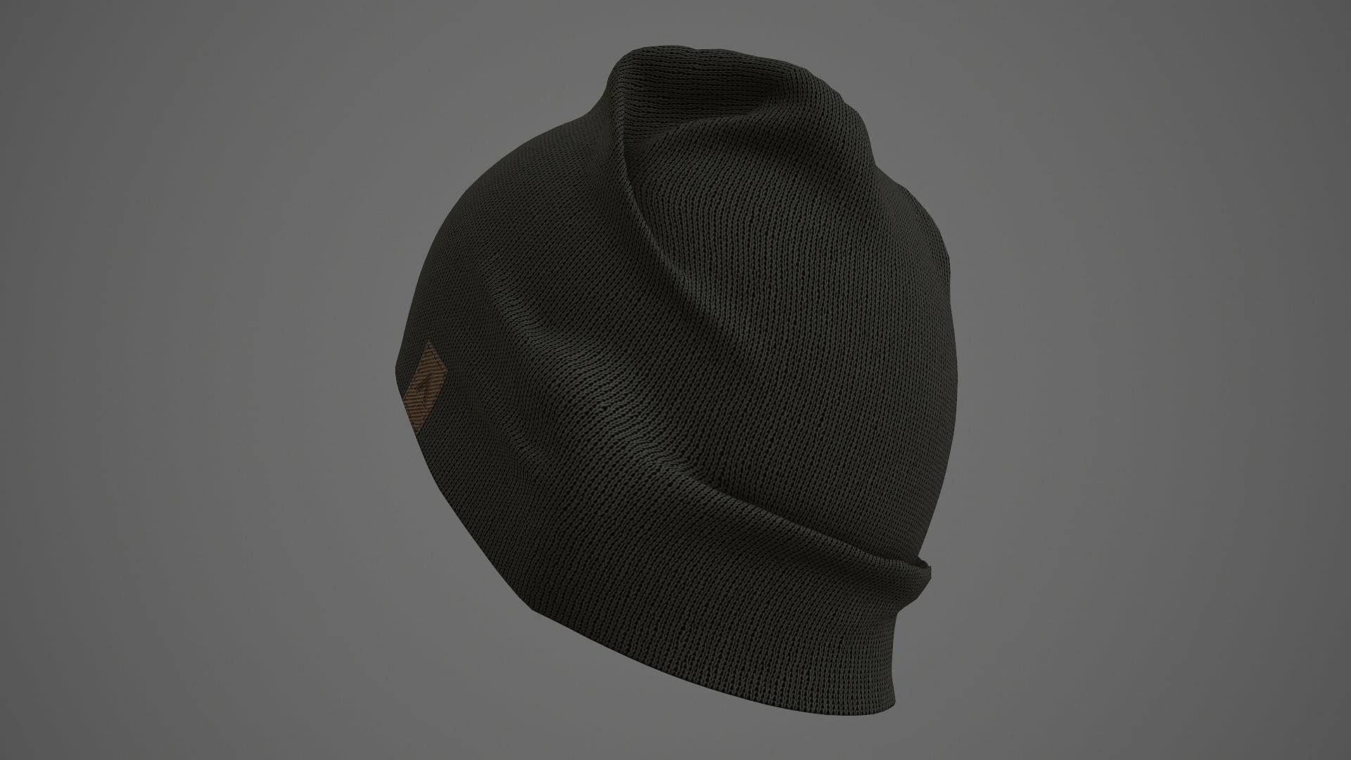 Beanie cap winter hat PBR Low-poly 3D model_3