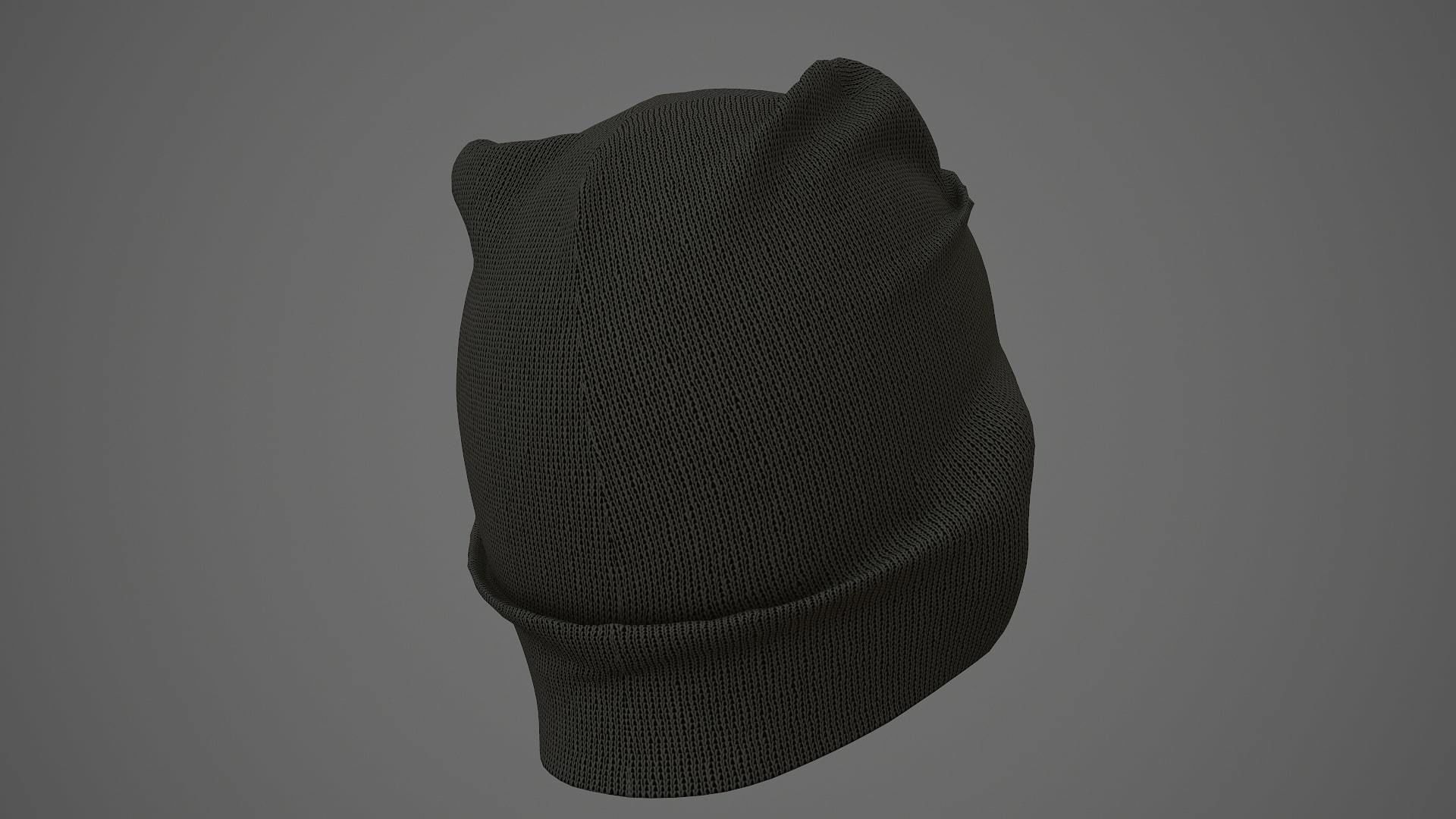 Beanie cap winter hat PBR Low-poly 3D model_6