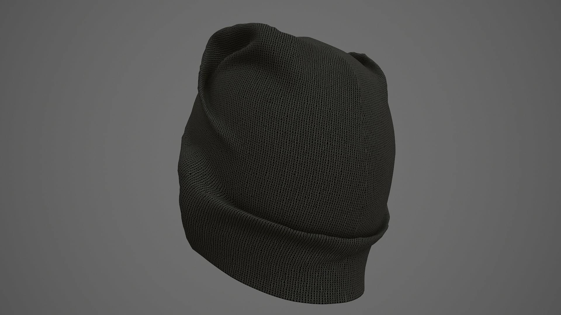 Beanie cap winter hat PBR Low-poly 3D model_4