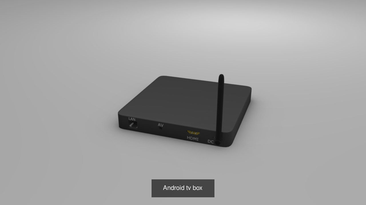 Two remote controllers and android tv box 3D Model Collection_1