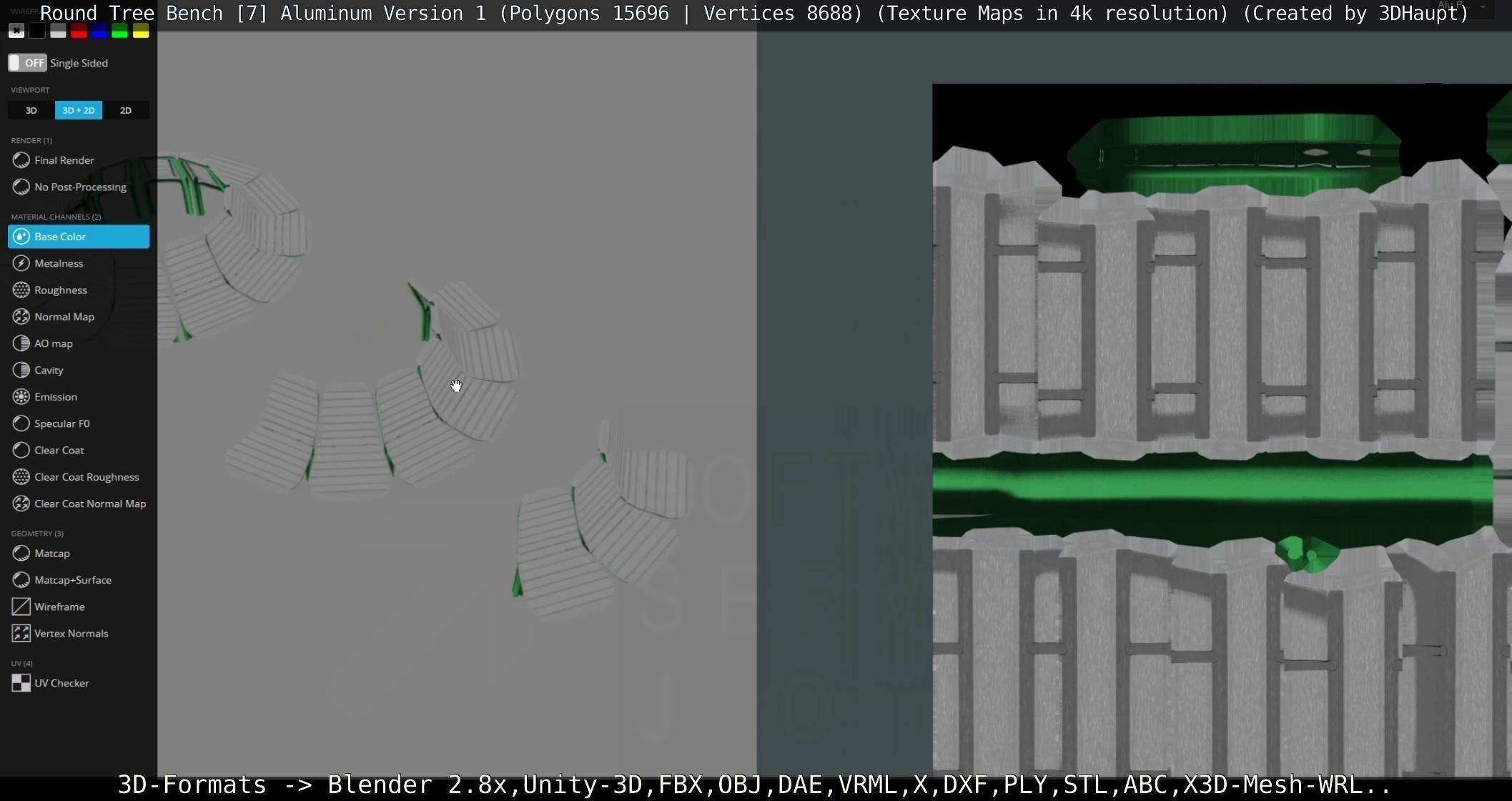  Round Tree Bench - 7 - Aluminum Version 1 Low-poly 3D model_84