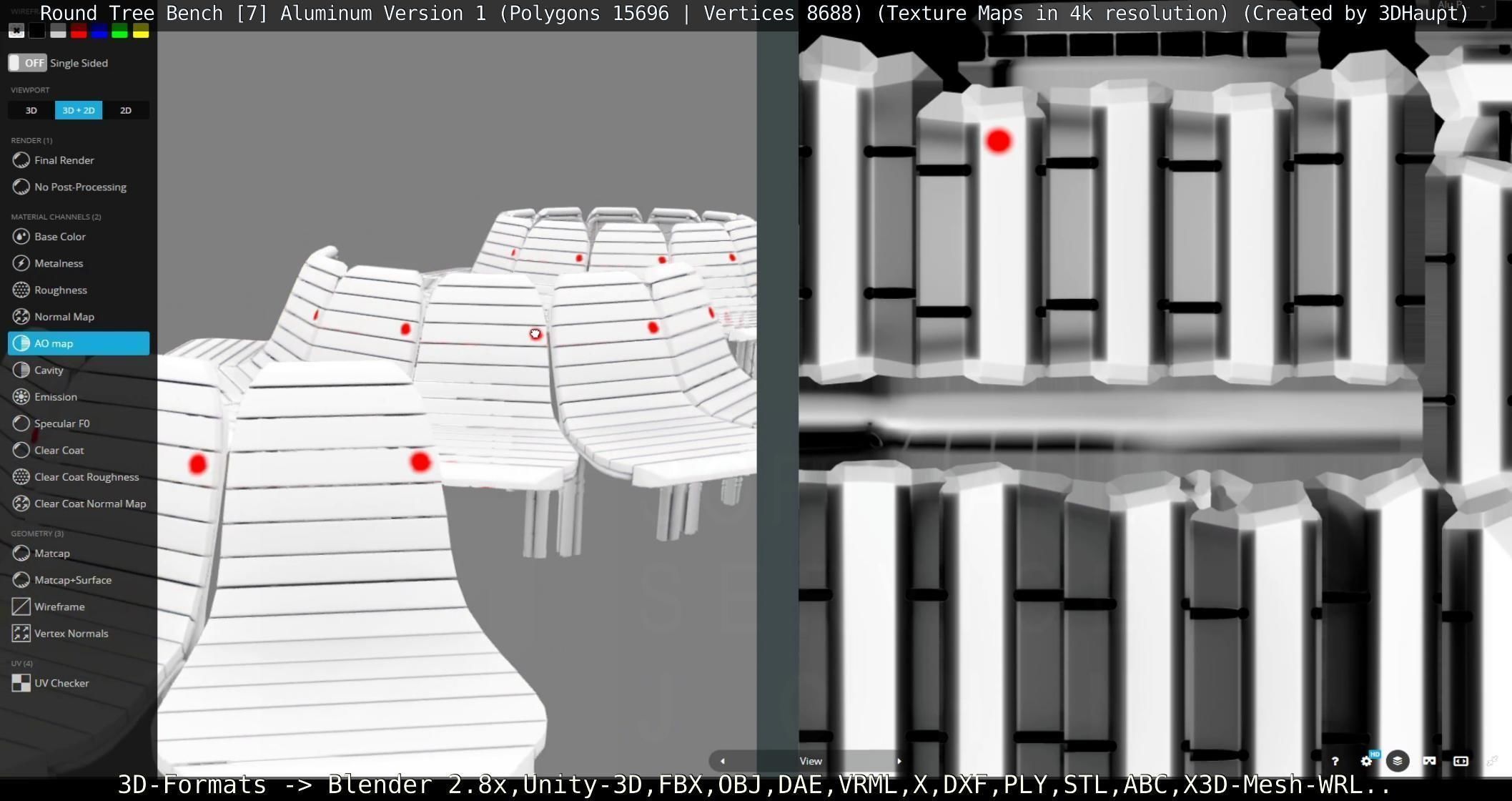  Round Tree Bench - 7 - Aluminum Version 1 Low-poly 3D model_97