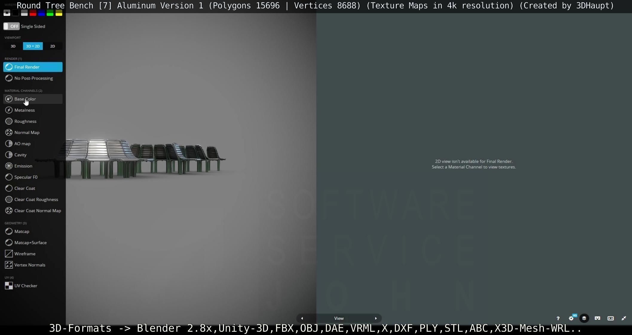  Round Tree Bench - 7 - Aluminum Version 1 Low-poly 3D model_83