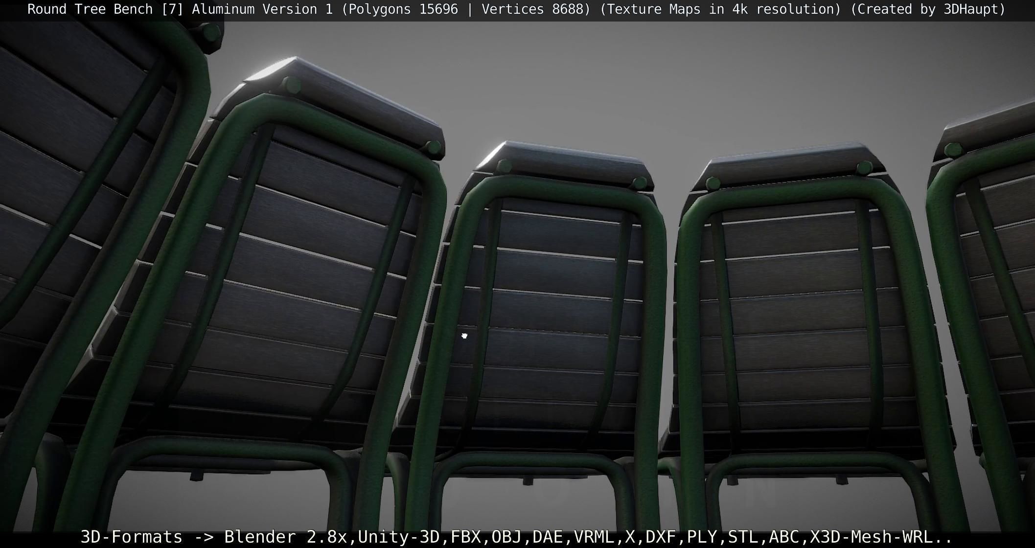  Round Tree Bench - 7 - Aluminum Version 1 Low-poly 3D model_69