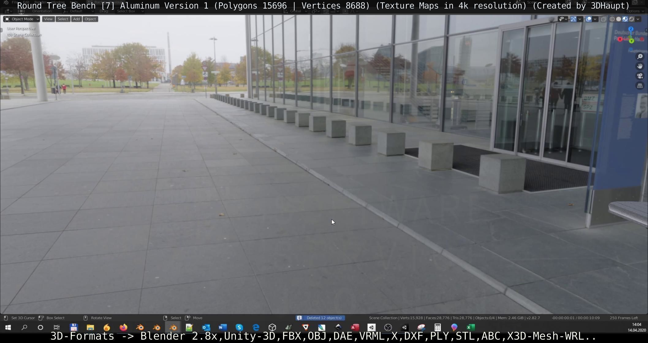  Round Tree Bench - 7 - Aluminum Version 1 Low-poly 3D model_59