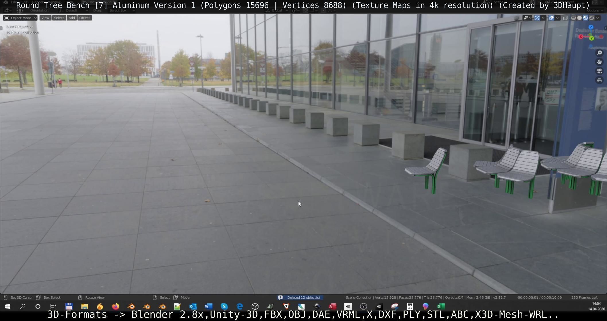  Round Tree Bench - 7 - Aluminum Version 1 Low-poly 3D model_61