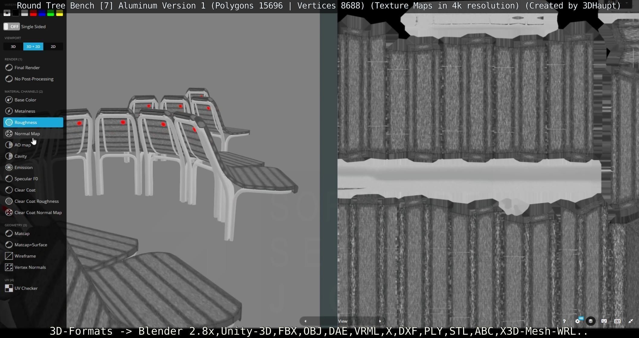  Round Tree Bench - 7 - Aluminum Version 1 Low-poly 3D model_94