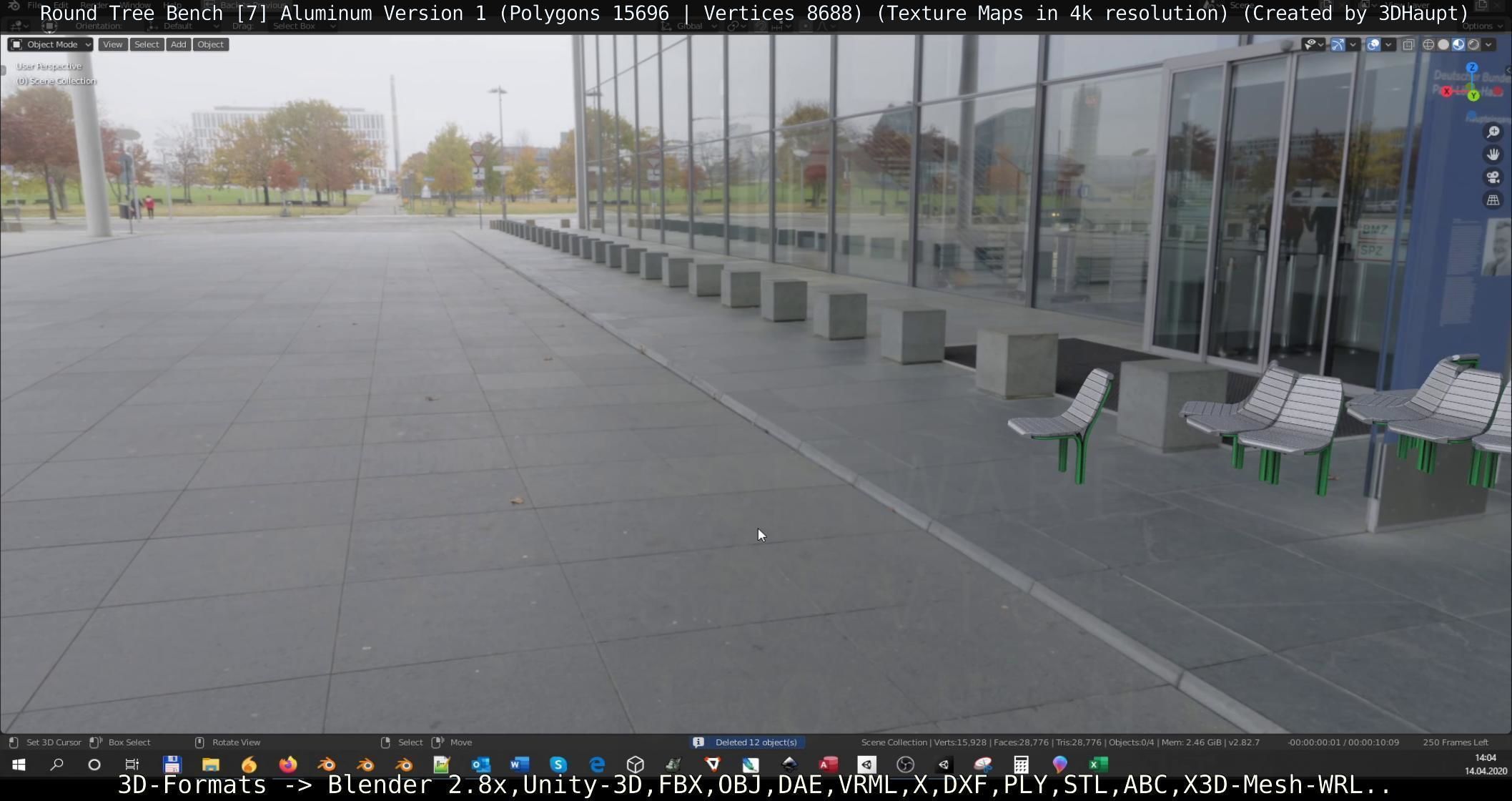  Round Tree Bench - 7 - Aluminum Version 1 Low-poly 3D model_60