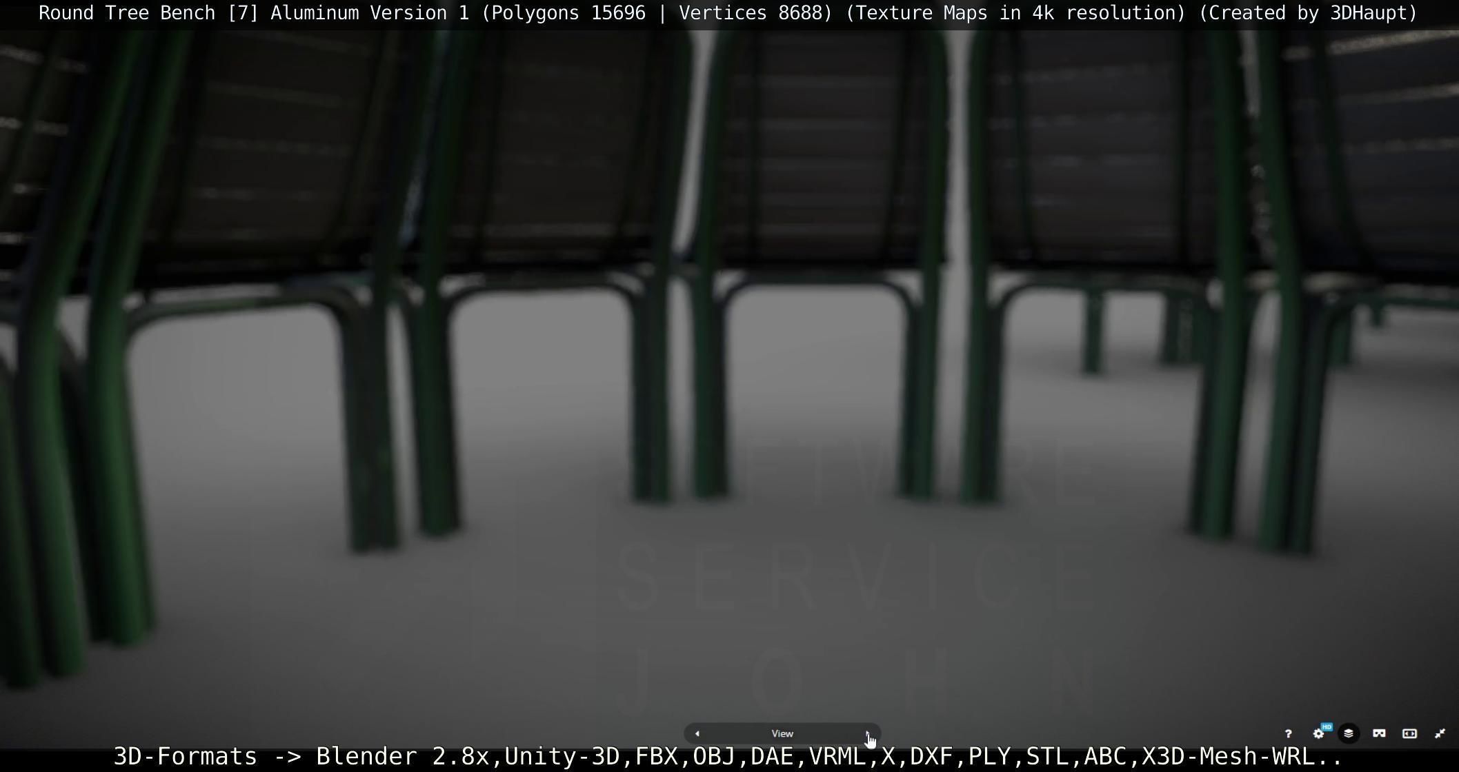  Round Tree Bench - 7 - Aluminum Version 1 Low-poly 3D model_66