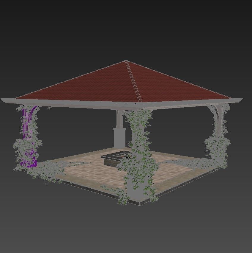 Gazebo outdoor 3D model_10