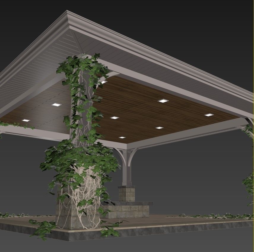 Gazebo outdoor 3D model_8