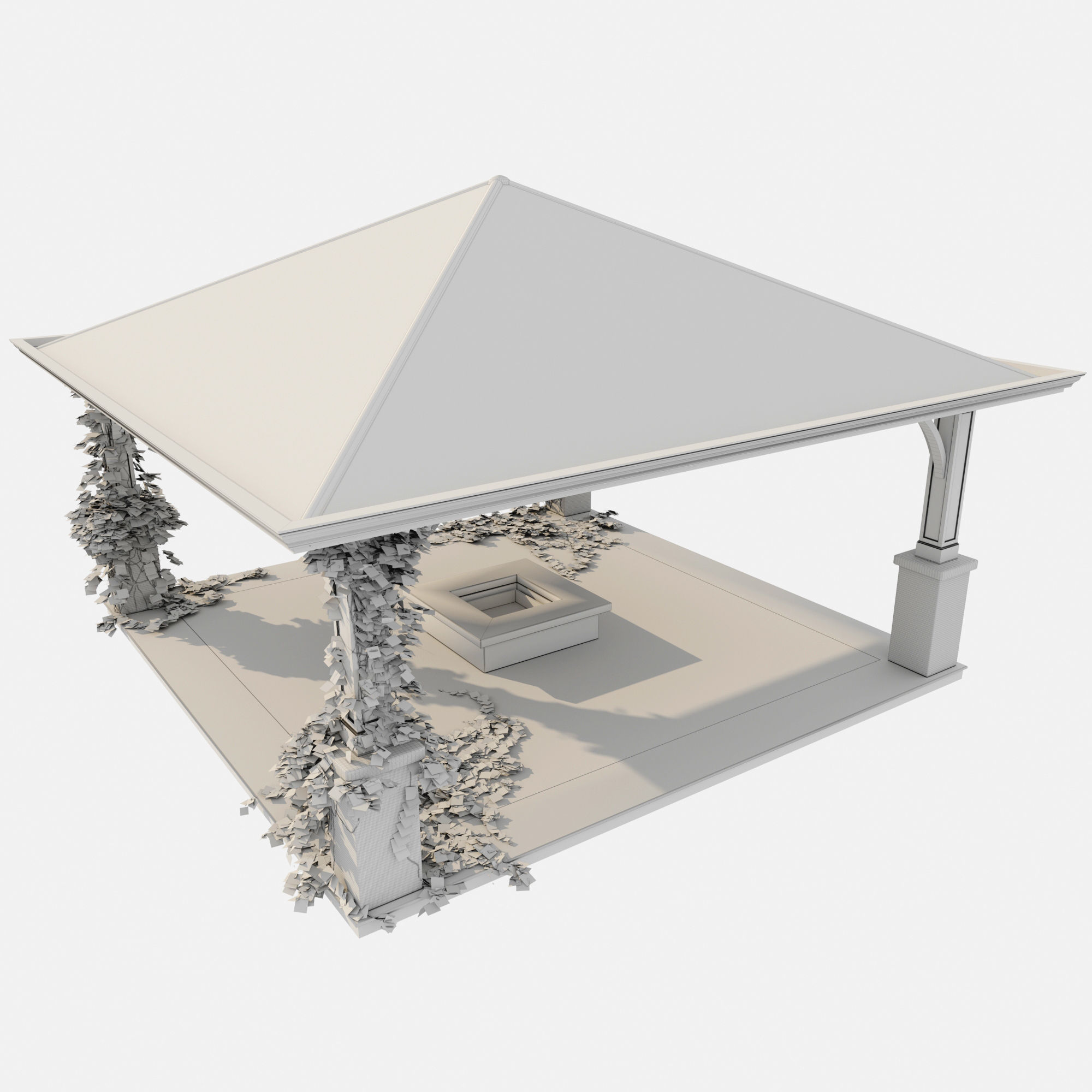 Gazebo outdoor 3D model_5