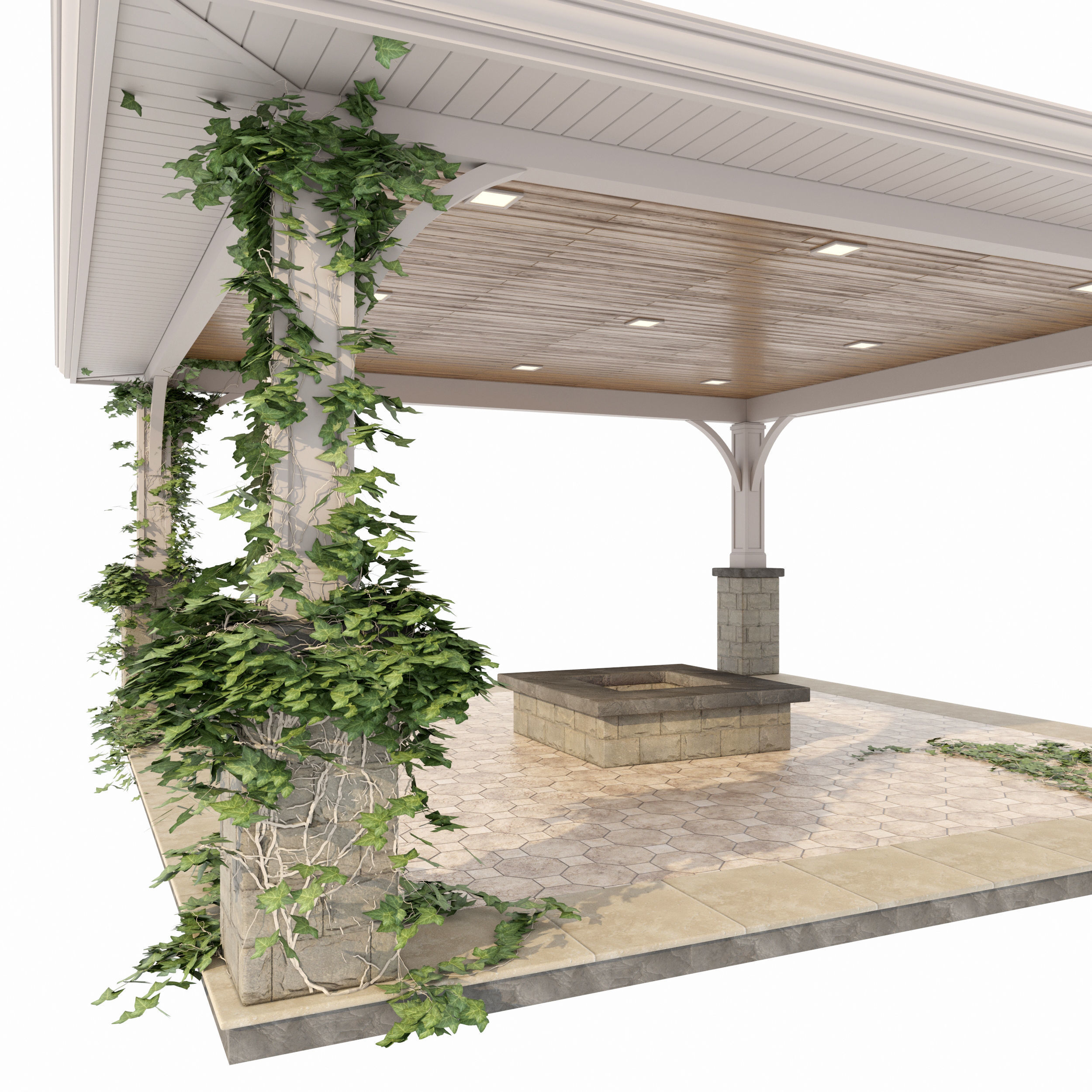 Gazebo outdoor 3D model_3