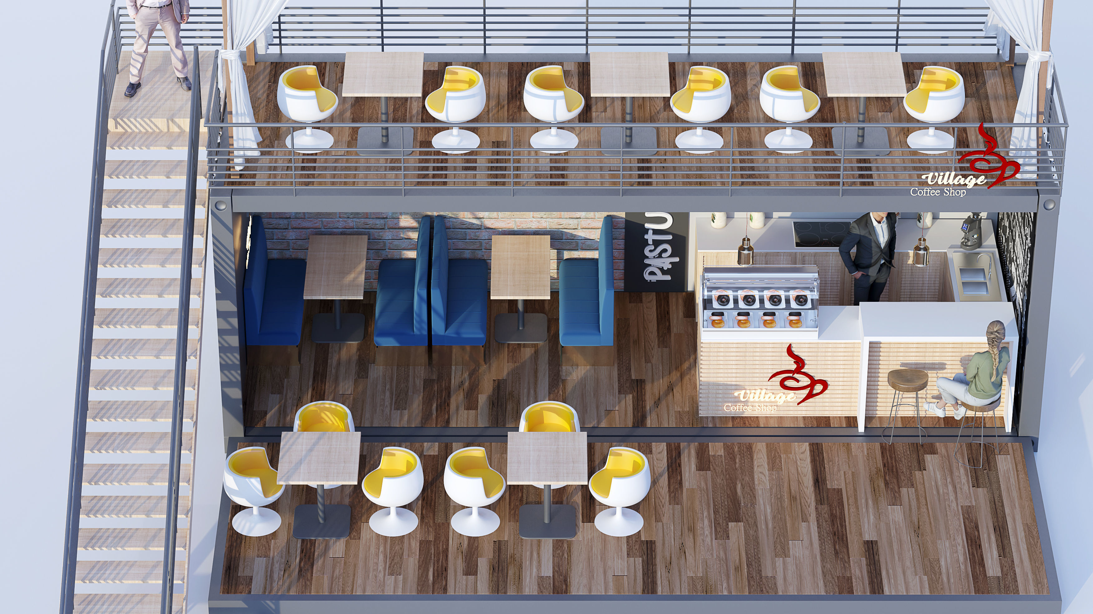 container coffee shop 3D model_1