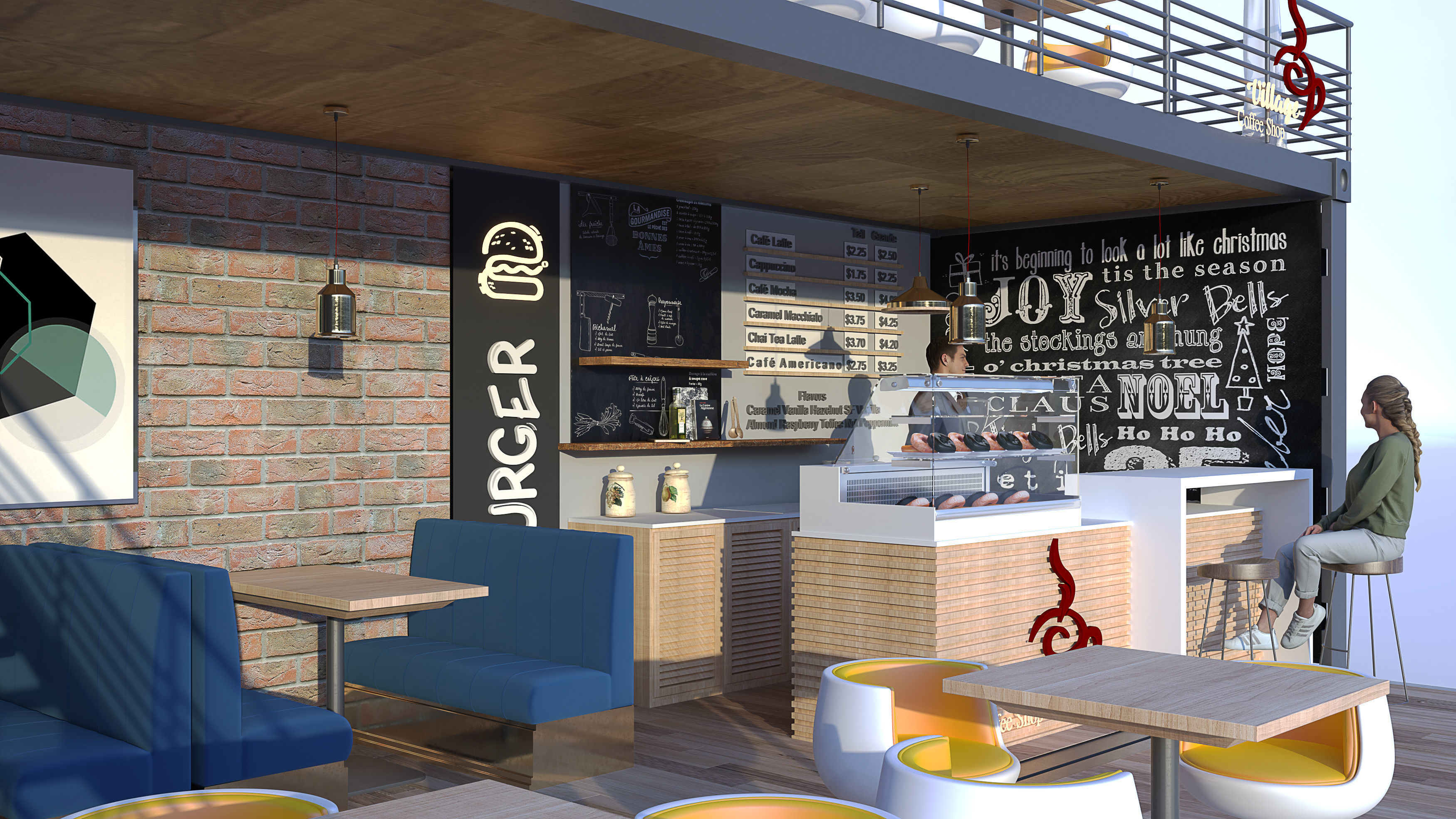 container coffee shop 3D model_5