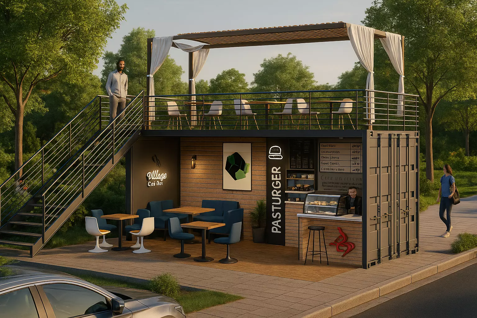 container coffee shop 3D model_0