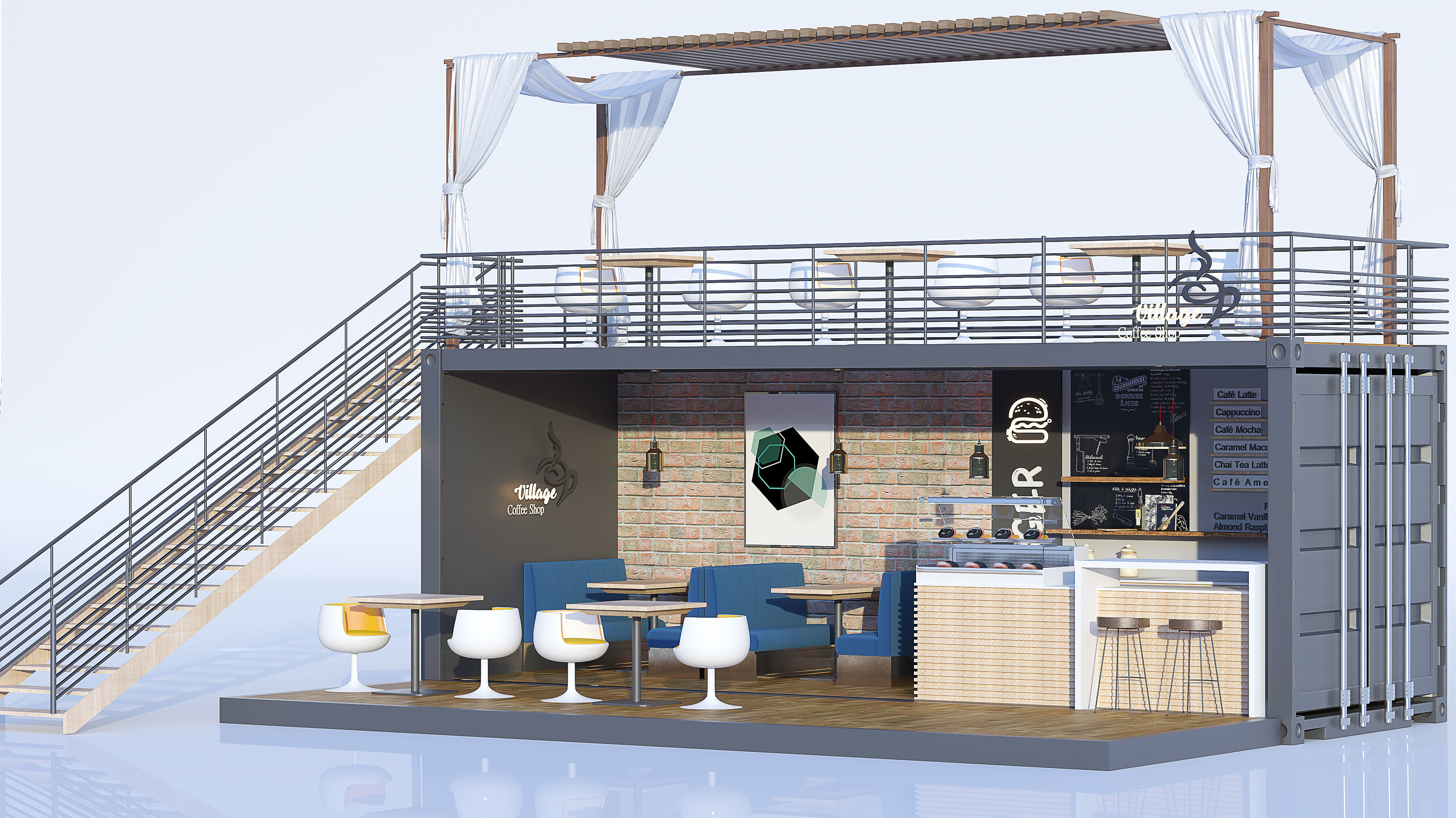 container coffee shop 3D model_4