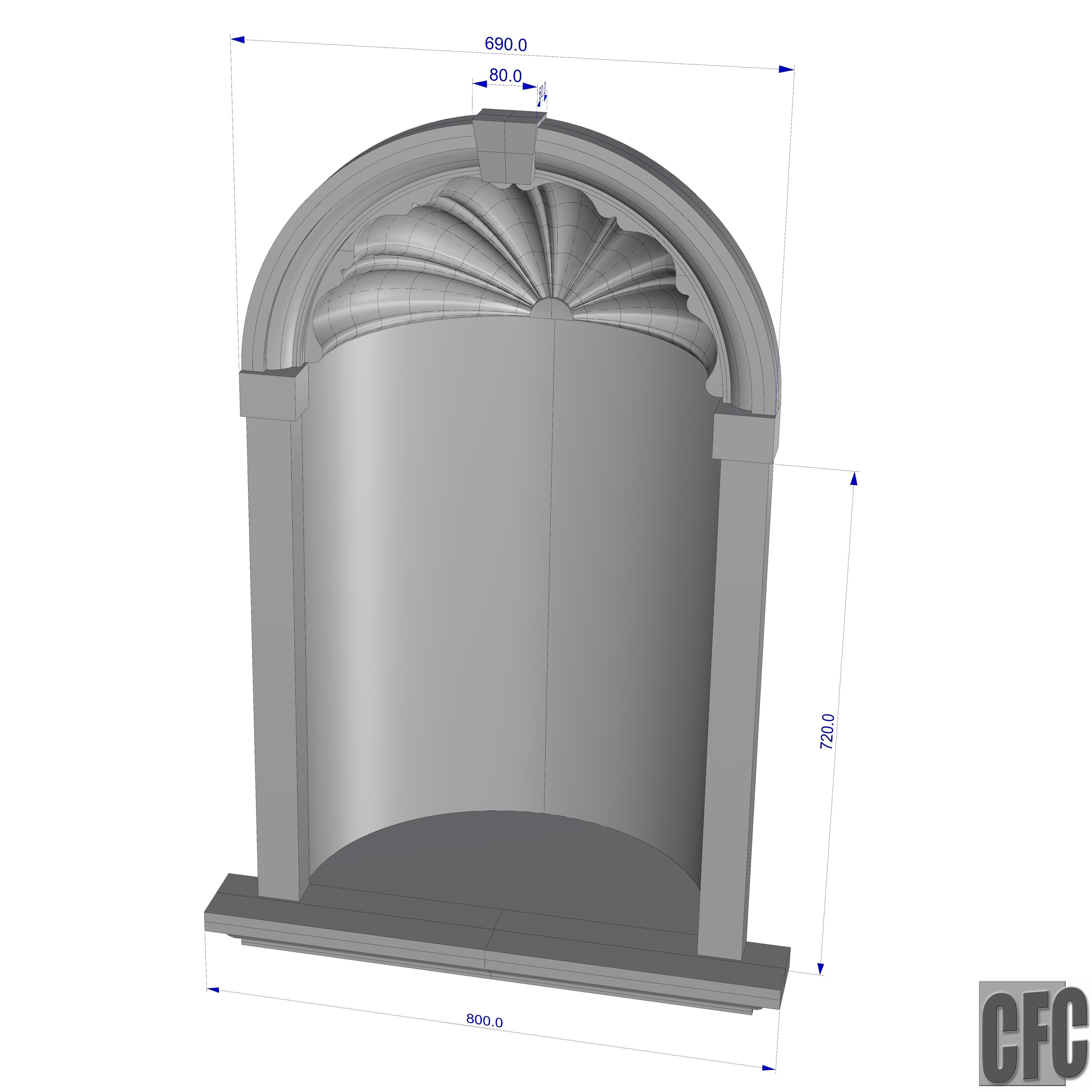 WoodCarving Niche - 3d model for CNC - NicheCFC01 3D model_17