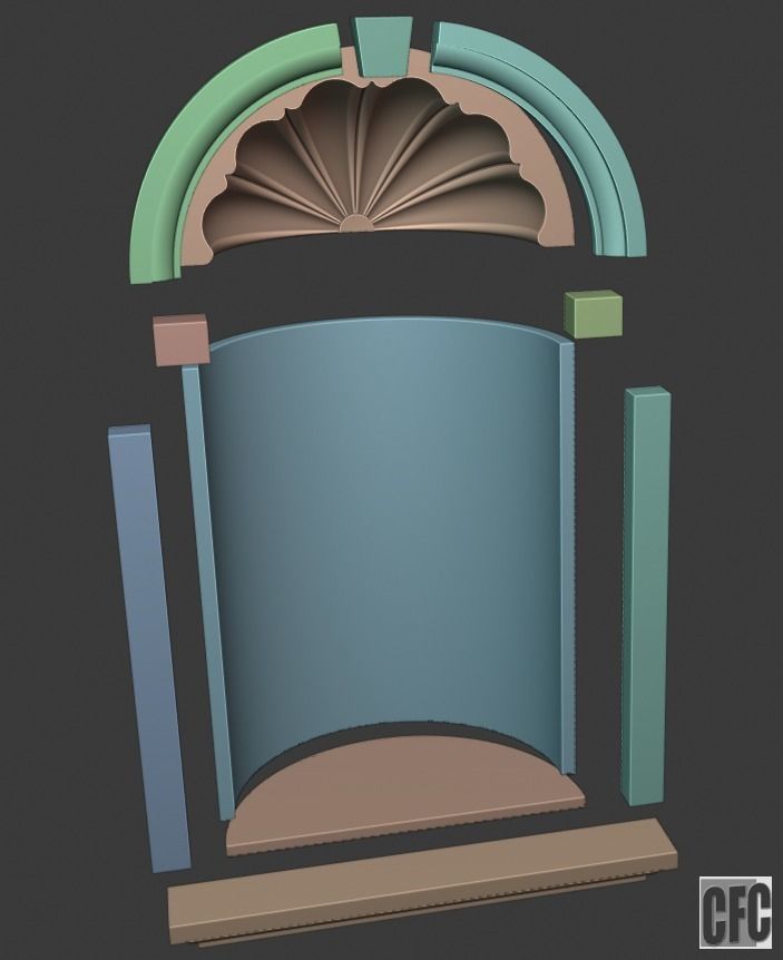 WoodCarving Niche - 3d model for CNC - NicheCFC01 3D model_8