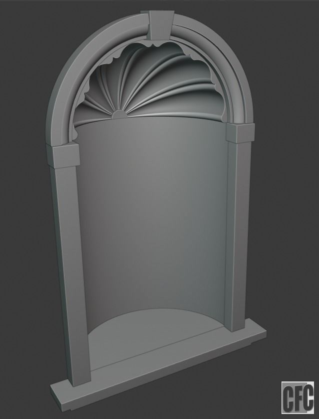 WoodCarving Niche - 3d model for CNC - NicheCFC01 3D model_3