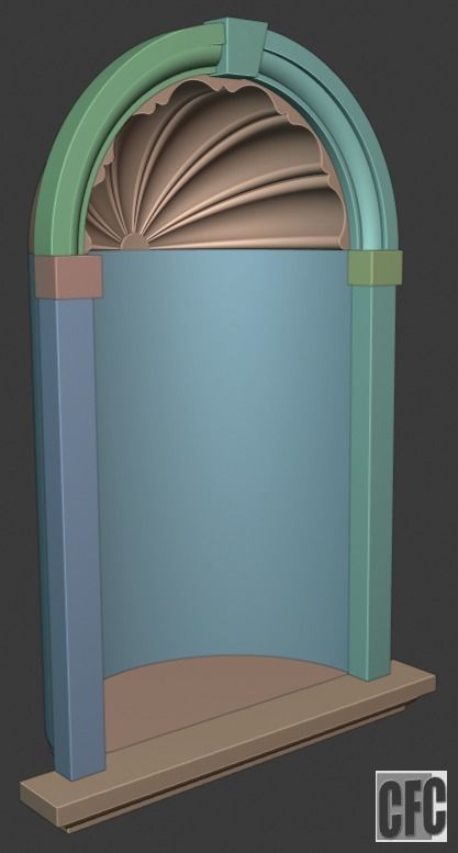 WoodCarving Niche - 3d model for CNC - NicheCFC01 3D model_12