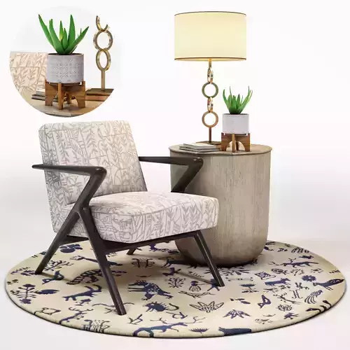 Capri Lounge Chair and RH Side Table Set